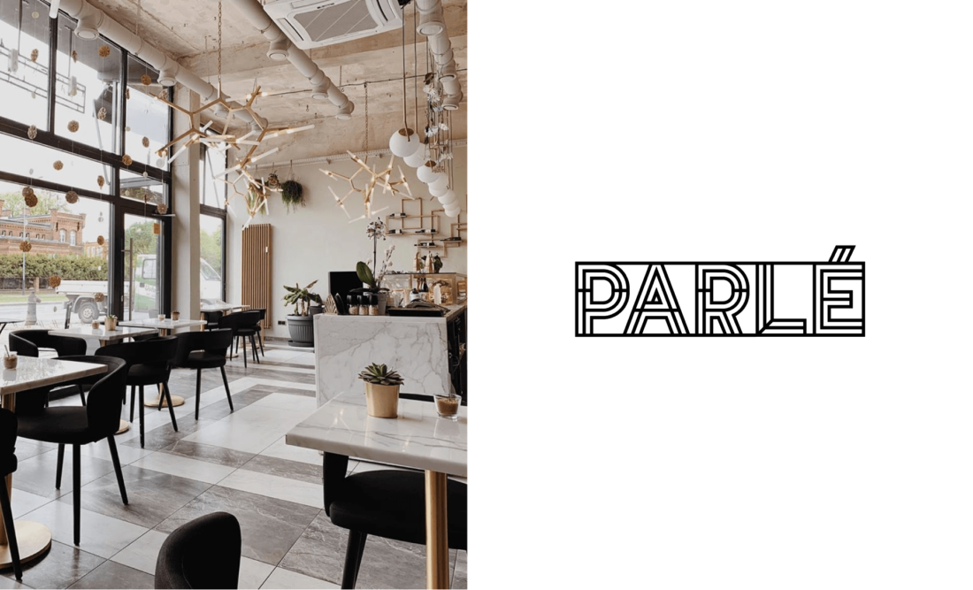 parle patisserie poznań logo projekt projektant grafika neon design