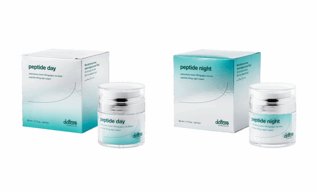 Dottore Peptide – projekt słoików i kartoników kremów na dzień i na noc