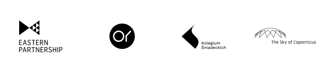 Projekty logo Bartosza Wągrowskiego: Eastern Partnership, Oyster, Kolegium Śniadeckich i The Sky of Copernicus