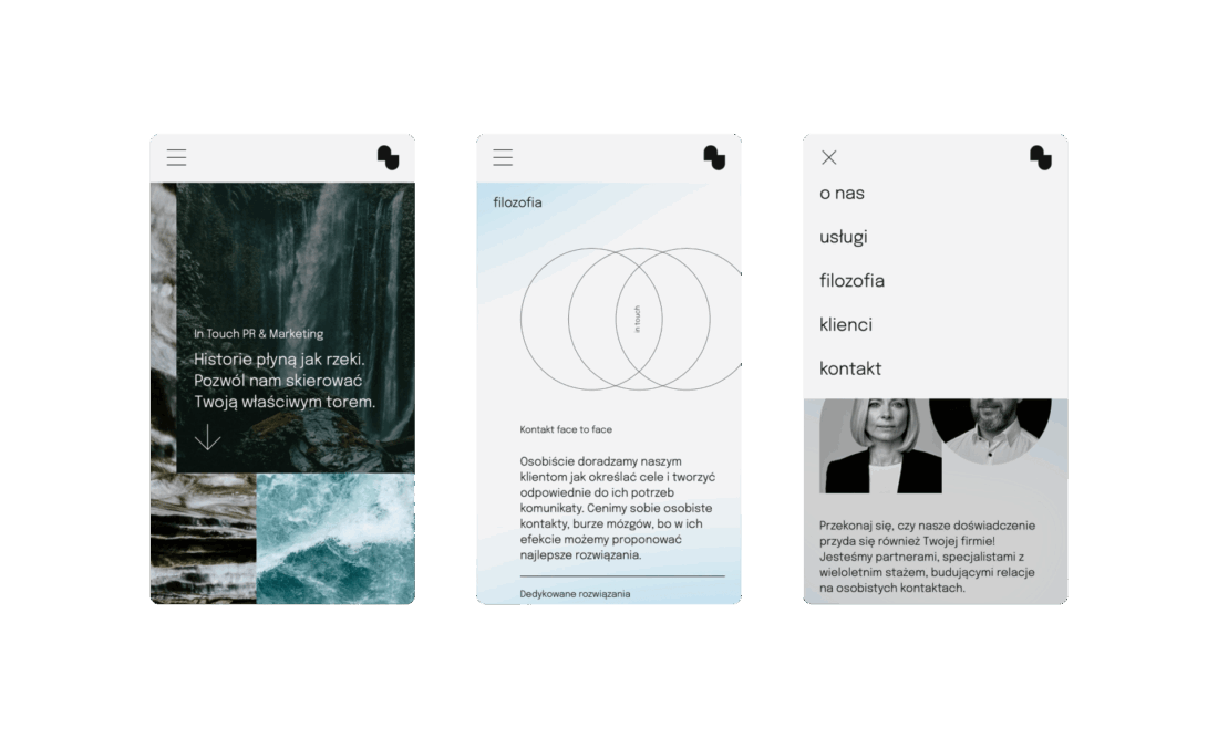 InTouch – projekt mobilnej strony internetowej agencji PR i marketingu