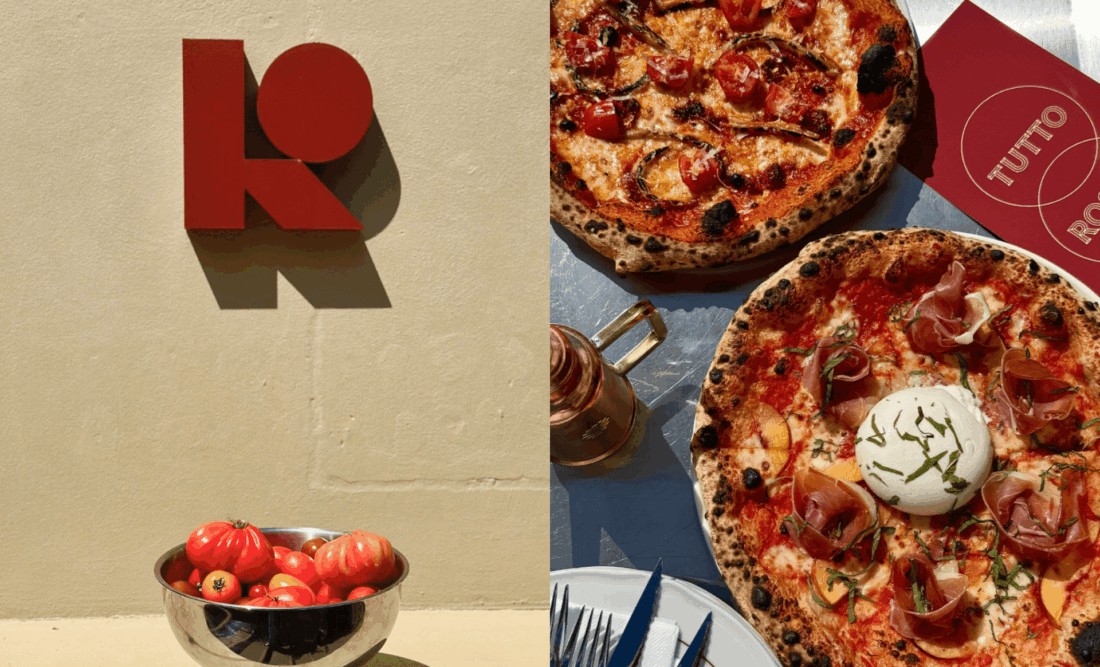 LORO – przestrzenne logo restauracji i pizza w kompozycji wizerunkowej