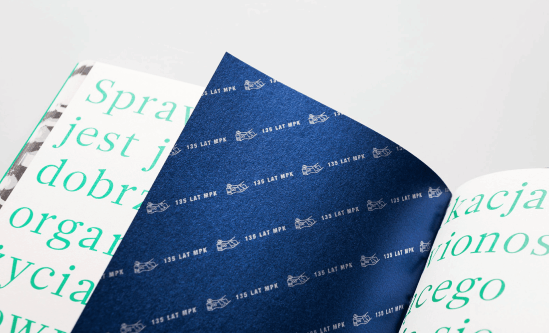 MPK Poznań – projekt albumu z typografią i wzorem logo 135-lecia