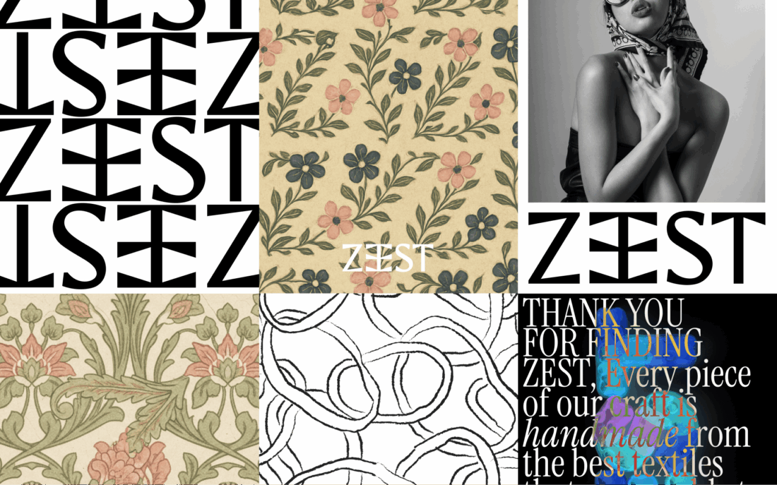 ZEST – wzory graficzne, typografia i materiały identyfikacji marki modowej