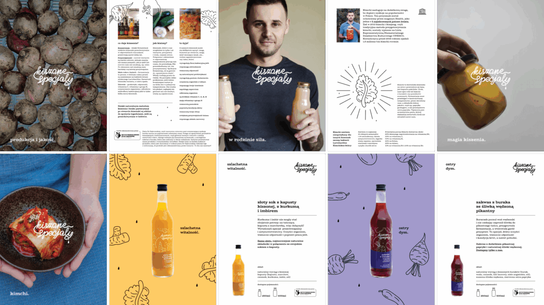Kiszone Specjały – projekt katalogu produktów z fotografiami i ilustracjami