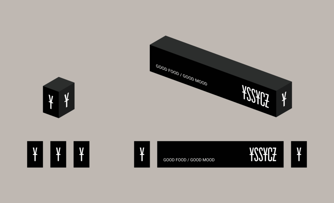 YSSYCZ – projekt szyldu i kasetonów z logo kawiarni
