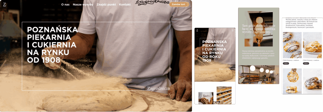 Zagrodnicza – projekt strony internetowej piekarni w wersji desktop i mobile