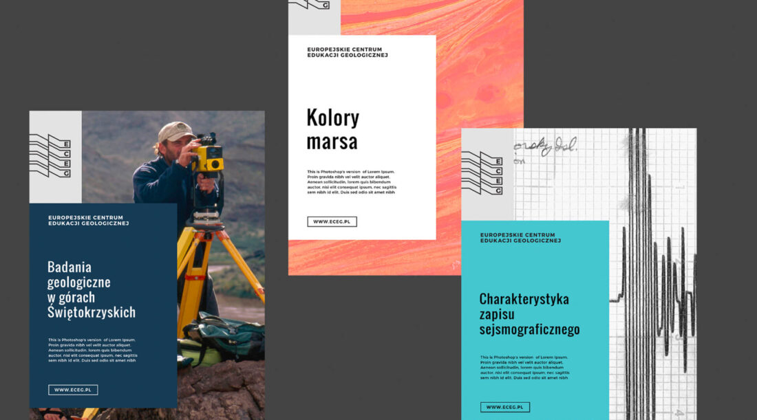 ECEG – projekty plakatów informacyjnych w systemie identyfikacji wizualnej